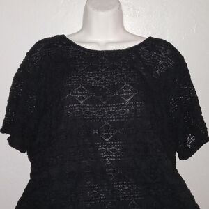 Cute women's black blouse size plus size 2X